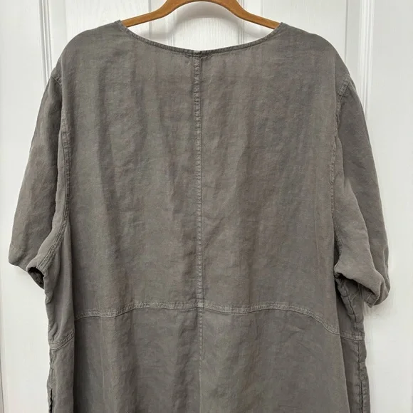Gray Linen Shift Dress | Pure Jill 4X - Picture 9 of 11